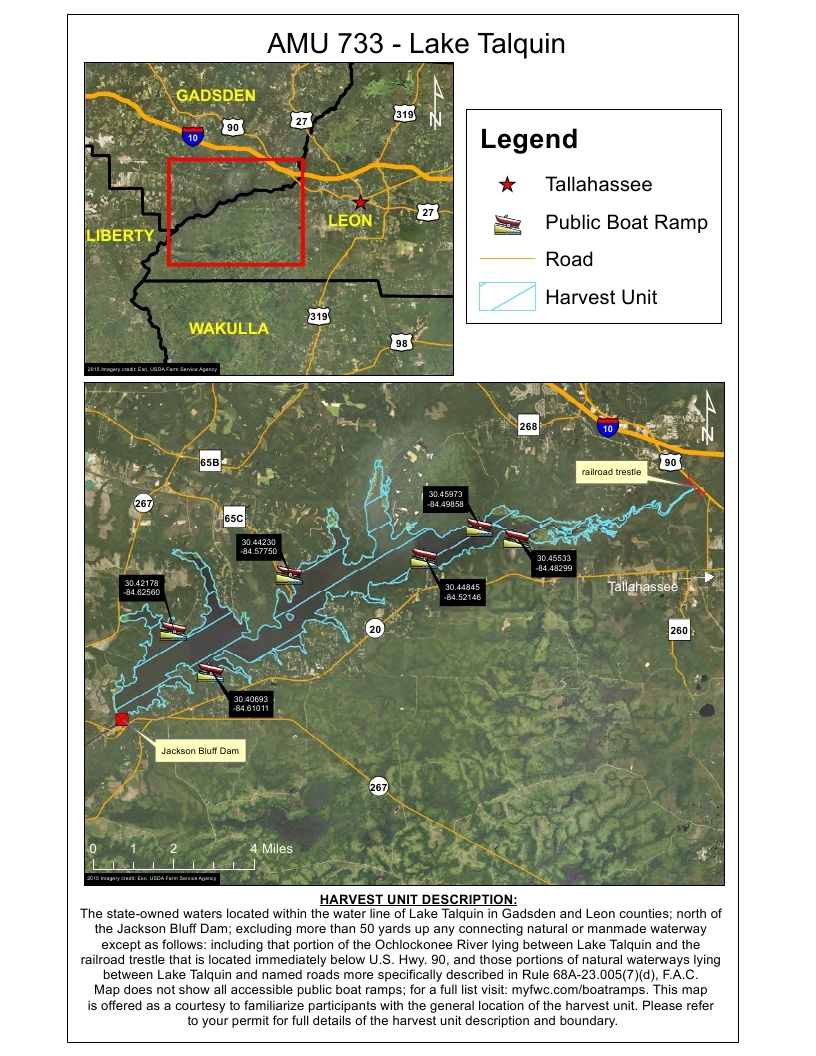 lake talquin gator hunting map